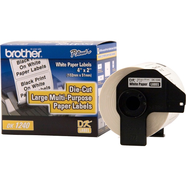 Brother QL1050, 1060N (50.5mm x 101mm) (1.9" x 4") Large Mulit-Purpose White Die-Cut Paper Labels (600 Labels/Pkg)