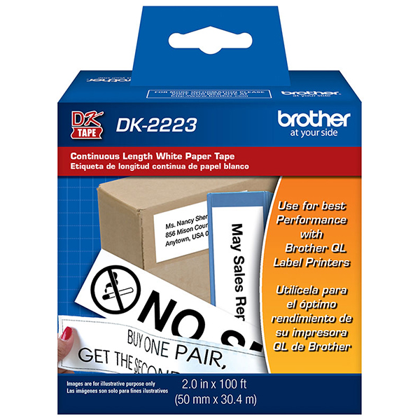 Brother 50mm x 30.4mm (1.97"x100') Continuous Length Paper Label (1/Pkg)