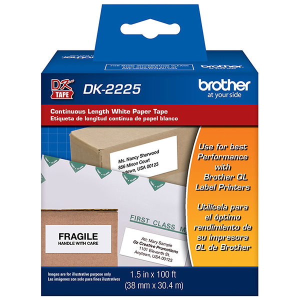 Brother 38mm x 30.4mm (1.5"x100') Continuous Length Paper Label (1/Pkg)