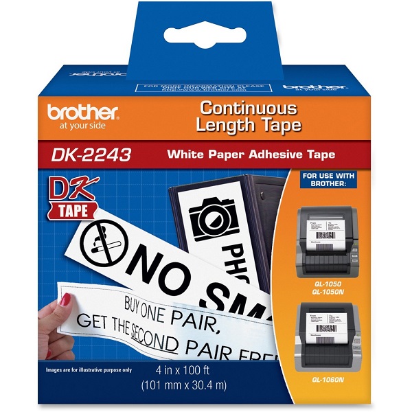 Brother QL-1050, 1060 101mm (4") Continuous Length Paper Label (30m/100') (1/Pkg)