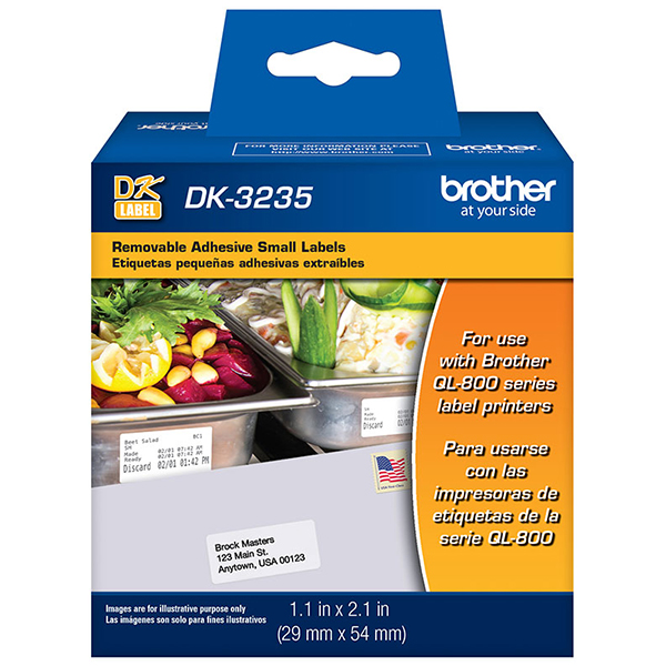 Brother 54mm x 29mm (2.1"x1.14") Removable Die-Cut Labels (800 Labels/Pkg)