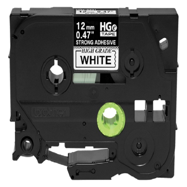 Brother Black Ink on White Label (0.47" x 26.2') (Extra-Strength Adhesive) (5 Pack)