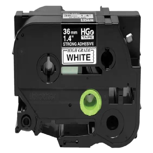 Brother PTE, PTE800W, PTP, PTP900c, PTP900Wc, PTP950NW Black Ink on White Label (1.4" x 26.2') (Extra-Strength Adhesive) (5 Pack)