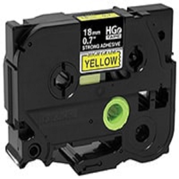 Brother Black Ink on Yellow Label (0.7" x 26.2') (Extra-Strength Adhesive) (5 Pack)