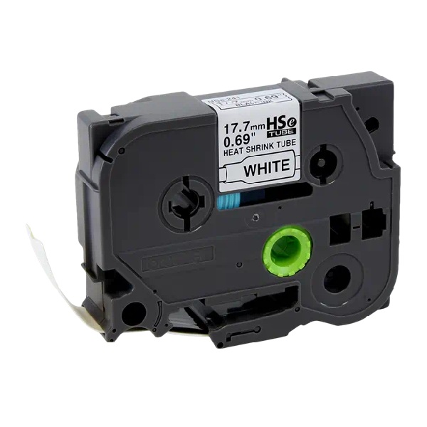 Brother 2:1 Heat Shrink Tube (0.69in x 4.9ft) (17.7mm x1.5m) (Dia: 0.21"-0.42") (5.4mm-10.6mm) (Black on White)