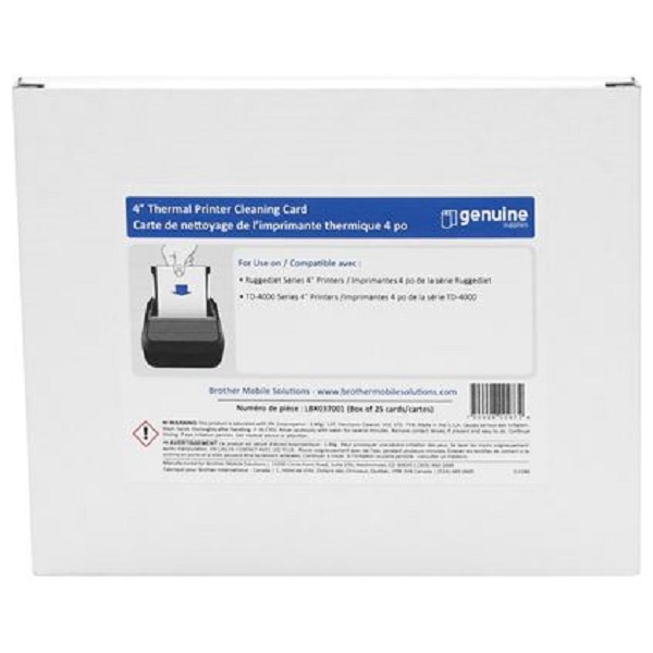 Brother Cleaning Card (4" x 6") (25 Cards/Carton)