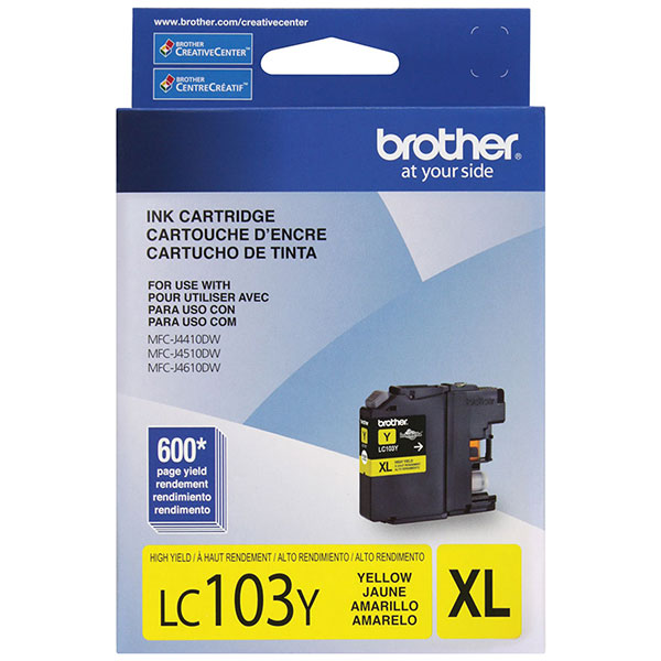 Brother MFC-J4310DW, 4410DW, 4510DW, 4610DW, 4710DW, 6520DW, 6720DW, 6920DW High Yield Yellow Ink Cartridge (600 Yield)