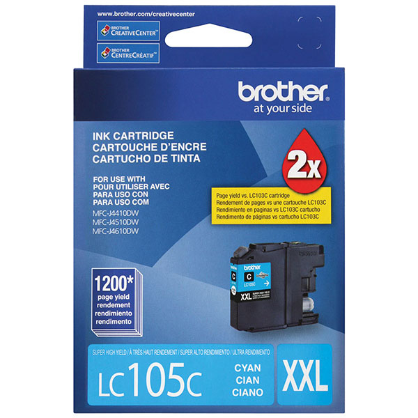 Brother MFC-J4310DW, 4410DW, 4510DW, 4610DW, 4710DW, 6520DW, 6720DW, 6920DW Super High Yield Cyan Ink Cartridge (1,200 Yield)