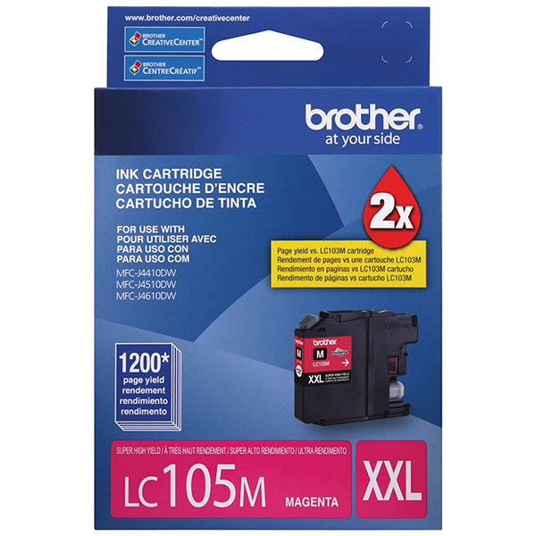 Brother MFC-J4310DW, 4410DW, 4510DW, 4610DW, 4710DW, 6520DW, 6720DW, 6920DW Super High Yield Magenta Ink Cartridge (1,200 Yield)