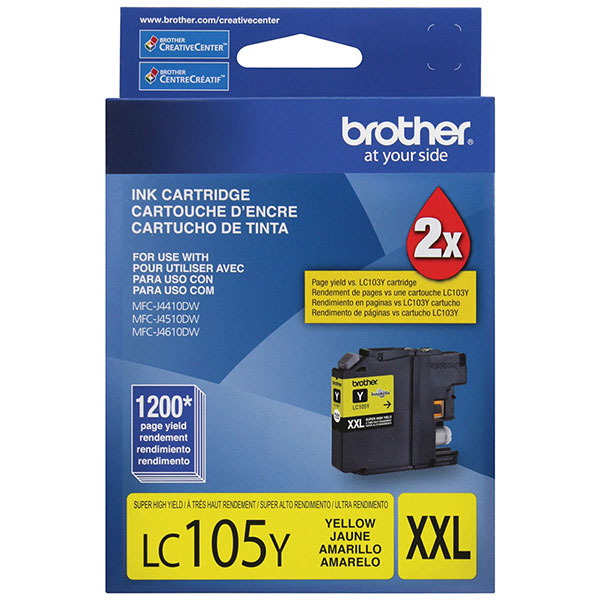 Brother MFC-J4310DW, 4410DW, 4510DW, 4610DW, 4710DW, 6520DW, 6720DW, 6920DW Super High Yield Yellow Ink Cartridge (1,200 Yield)