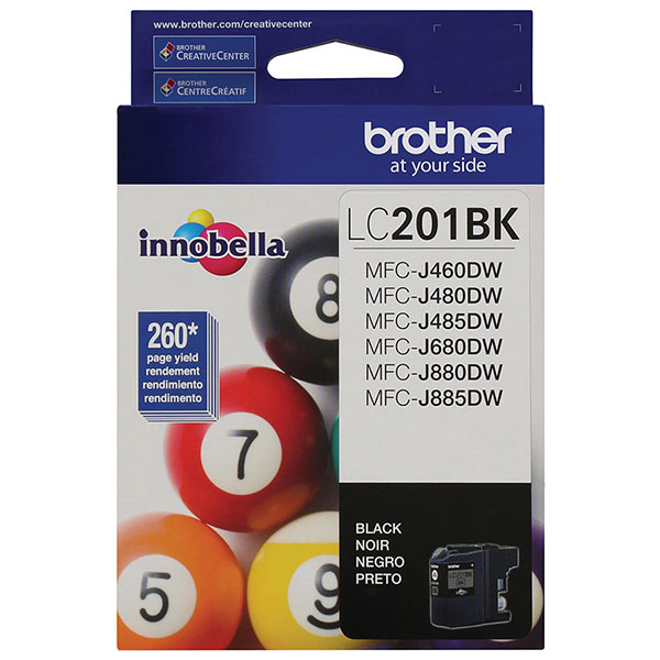 Brother MFC-J460DW, J480DW, J485DW, J680DW, J880DW, J885DW Black Ink Cartridge (260 Yield)
