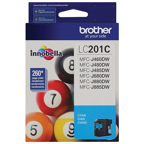 Brother MFC-J460DW, J480DW, J485DW, J680DW, J880DW, J885DW Cyan Ink Cartridge (260 Yield)