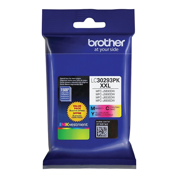 Brother MFC-J5830DW, J6535DW Ultra High Yield Cyan/Magenta/Yellow Ink Cartridge 3-Pack (3 x 1,500 Yield)