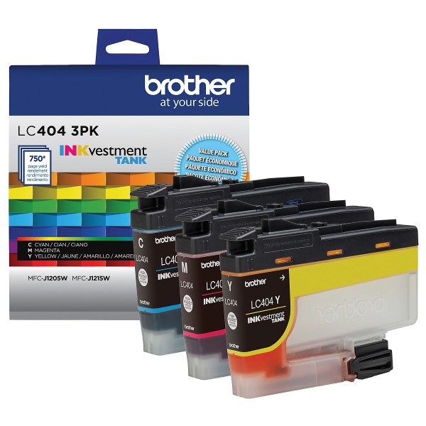 Brother INKvestment Tank MFC-J1205W, MFC-J1205W XL, MFC-J1215W Standard Yield Ink Cartridge 3-Pack (1 Ea. Cyan, Magenta, Yellow) (750 Yield)
