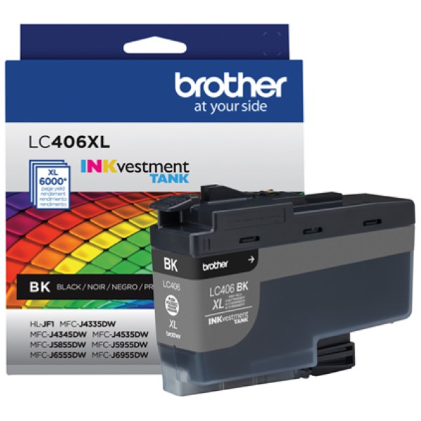 Brother INKvestment Tank MFCJ4335DW, J4335DWXL, J4345DWXL, J4535DW, J4535DWXL, J5855DW J5855DWXL, J5955DW, J6555DW, J6555DWXL, J6955DW XL High Yield Black Ink Cartridge (6,000 Yield)