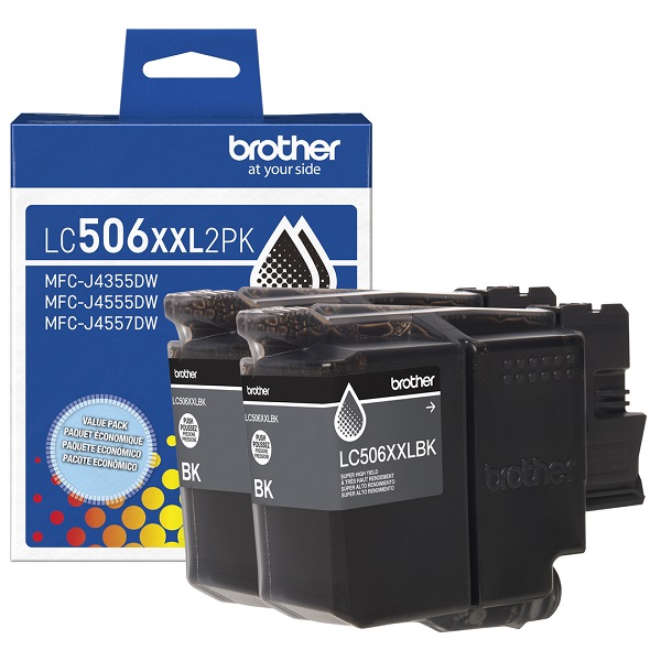 Brother MFC-J4355DW, MFC-J4555DW Twin Pack Super High Yield Black Ink Cartridges (5,000 yield Each)