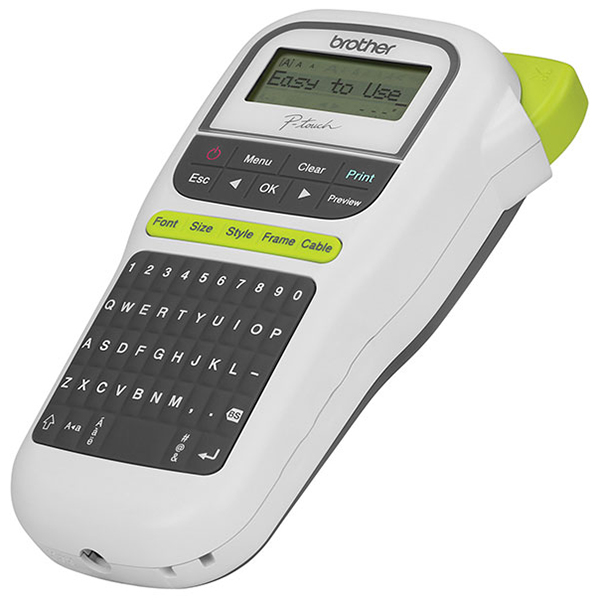 Brother PT-H110 Handheld Labeler (Tape Family: TZe) (Tape Sizes: 6mm 9mm 12mm) (20mm/sec) (180 dpi) (QWERTY Keyboard) (Auto Power Off)