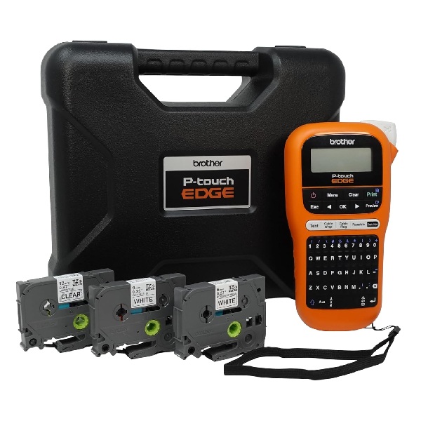 Brother PT-E110 Ind Handheld Labeling Tool (Includes Case & 3 Tapes)
