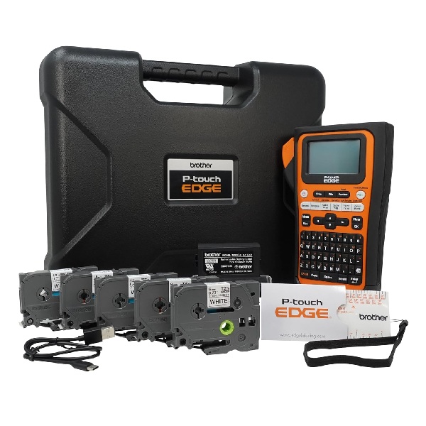 Brother PT-E310BT Wireless Ind Handheld Labeling Tool (USB-C & Bluetooth Connectivity) (Li-ion Battery) (Case & 5 Tapes)
