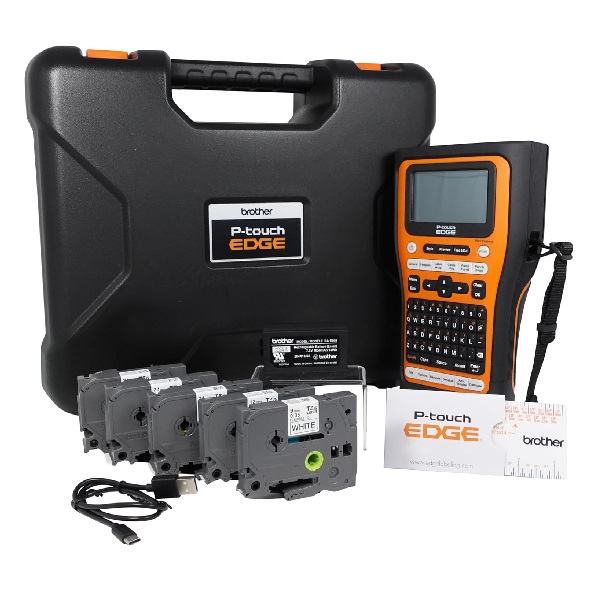 Brother PT-E510 Ind Handheld Labeling Tool (USB-C Connectivity) (Auto Full/Half Cutter) (Hand-Strap) (Li-ion Battery) (Case & 5 Tapes)