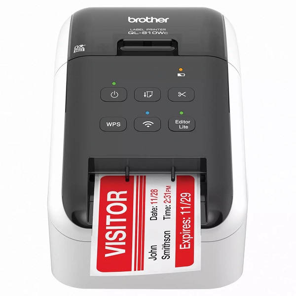 Brother QL-810WC DT Label Printer (Tape Sizes: Die Cut and Continuous up to 2.4" Wide) (110 Labels/Min) (300 x 600 dpi) (USB) (Wireless)) (Auto Cutter) (Barcode) (ES)