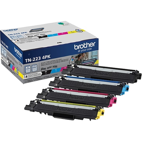 Brother HL-L3210CW, L3230CDW, L3270CDW, L3290CDW, MFC-L3710CW, L3750CDW, L3770CDW Standard Yield Toner Cartridge 4-Pack (1 Ea. Black, Cyan, Magenta, Yellow) (Bk 1,400 Yield/Clr 1,300 Yield)