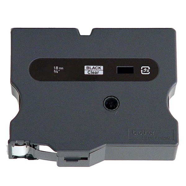 Brother 18mm (3/4") Black on Clear Laminated Tape (15m/50') (1/Pkg) For Use in TX P-touch: PC/30/35/8000
