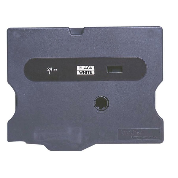 Brother 24mm (1") White on Black Laminated Tape (15m/50') (1/Pkg) For use in TX P-Touch: PC/30/35/8000