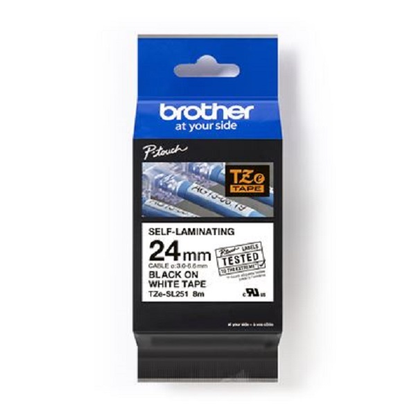 Brother Printable Height, Black Ink on White Self-Laminating Label (0.94" x 26.2') (0.37")