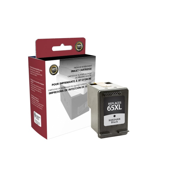 CIG Remanufactured Black Ink Cartridge for DeskJet 3720, 3752, 3755, 3758 (Alternative for HP N9K04AN, 65XL) (300 Yield)