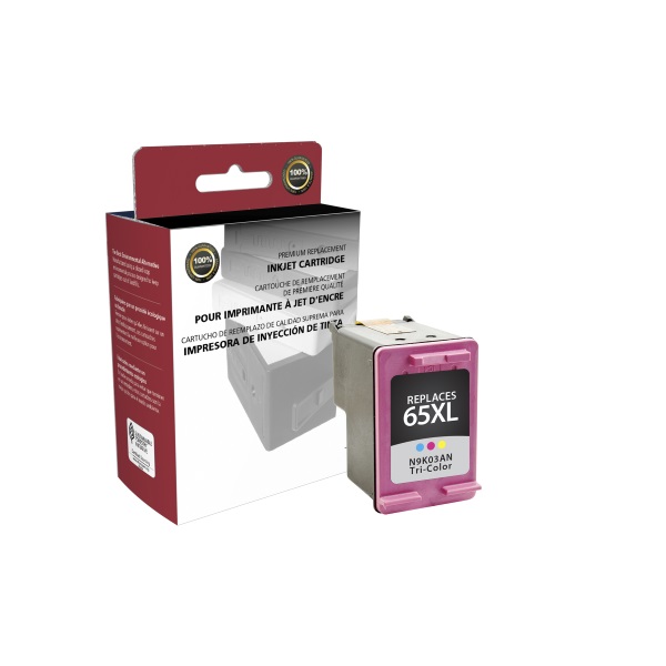 CIG Remanufactured Tri-Color Ink Cartridge for DeskJet 3720, 3752, 3755, 3758 (Alternative for HP N9K03AN, 65XL) (300 Yield)