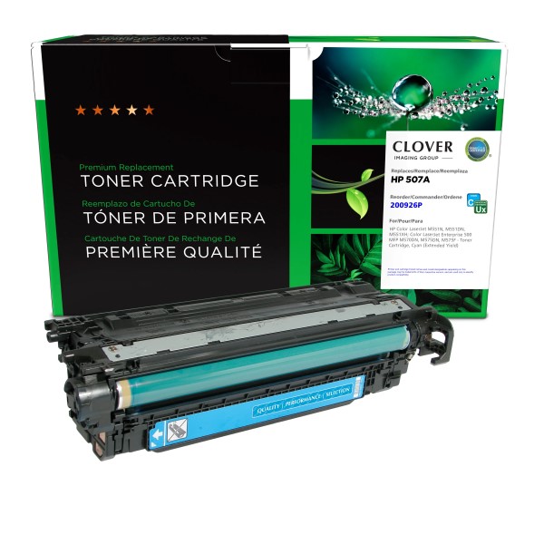 CIG Remanufactured Extended Yield Cyan Toner Cartridge for Color LJ M551, Enterprise 500 MFP M570, M575 (Alternative for HP CE401A, 507A) (10,500 Yield)