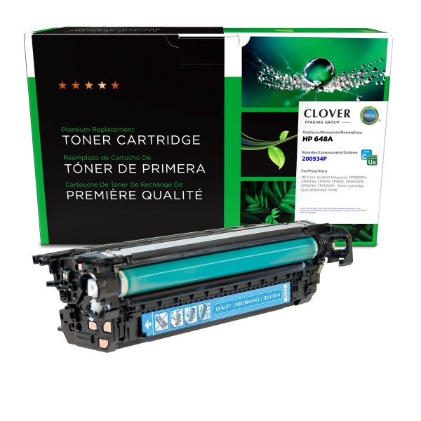 CIG Remanufactured Cyan Extended Yield Toner Cartridge for Color LaserJet Enterprise CP4025DN, CP4025N, CP4520, CP4525, CP4525DN, CP4525N, CP4525XH (Alternative for HP CE261A(J), 648A) (14,500 Yield)