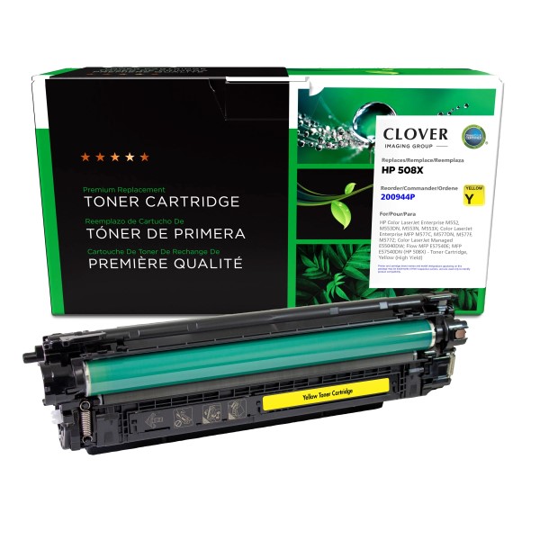 CIG Remanufacture Yellow High Yield Toner Cartridge for Color LJ Ent M553DN, M553N, M553X; Color LJ Ent MFP M577C, M577DN, M577F, M577Z (Alternative for HP CF362X, 508X) (9,500 Yield)
