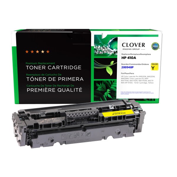 CIG Remanufactured Yellow Toner Cartridge for Color LJ Pro 1M452DN, M452DW, M452NW; Color LaserJet Pro MFP M377, M477FDN, M477FDW, M477FNW (Alternative for HP CF412A) (2,300 Yield)