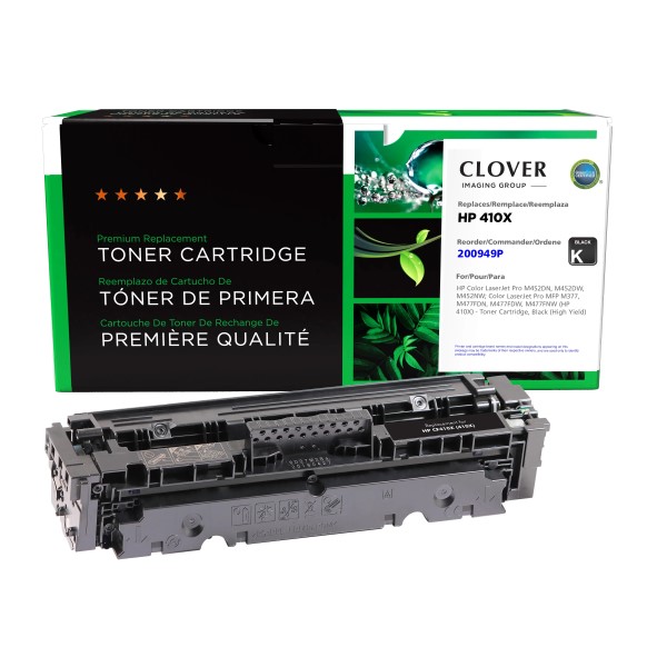 CIG Remanufactured Black High Yield Toner Cartridge for Color LJ Pro M452DN, M452DW, M452NW; Color LJ Pro MFP M377, M477FDN, M477FDW, M477FNW (Alternative for HP CF410X, 410X) (6,500 Yield)