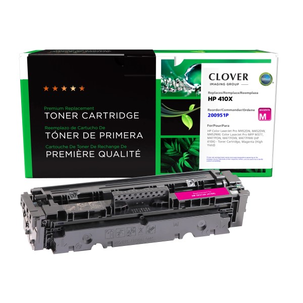 CIG Remanufactured Magenta High Yield Toner Cartridge for Color LJ Pro M452DN, M452DW, M452NW; Color LJ Pro MFP M377, M477FDN, M477FDW, M477FNW (Alternative for HP CF413X, 410X) (5,000 Yield)