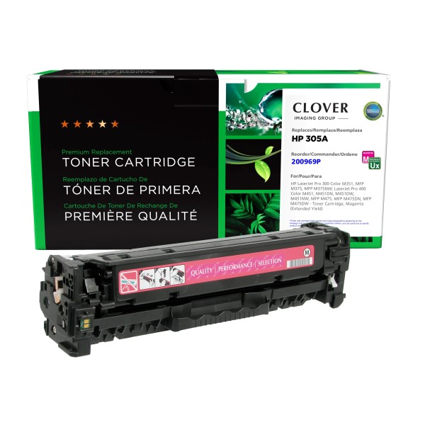CIG Reman Magenta Extended Yield Toner Ctg for LJ Pro 300 Color M351, MFP M375; LaserJet Pro 400 Color M451, MFP M475 (Alt for HP CE413A(J), 305A) (3,200 Yield)