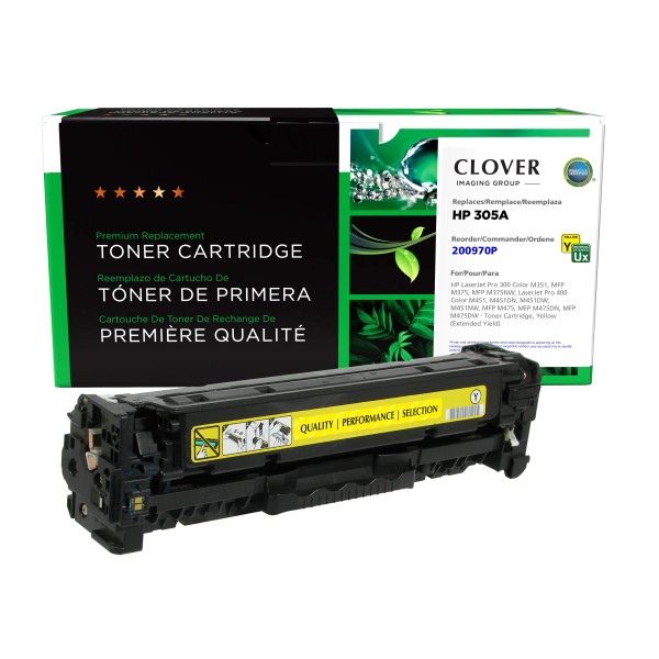 CIG Reman Yellow Extended Yield Toner Cartridge for LJ Pro 300 Color M351, MFP M375, MFP M375NW; LJ Pro 400 Color M451, MFP M475 (Alternative for HP CE412A(J), 305A) (3,200 Yield)