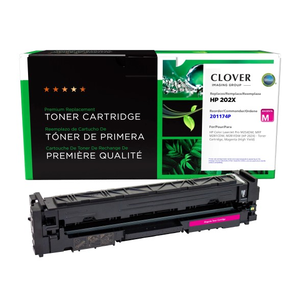 CIG Remanufactured Magenta High Yield Toner Cartridge for Color LaserJet Pro M254DW; MFP M281FDW (Alternative for HP CF503X, 202X) (2,500 Yield)