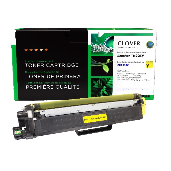 CIG Remanufactured Yellow Toner Cartridge for Brother HL-L3210CW, HL-L3230CDW, HL-L3270CDW, HL-L3290CDW; MFC-L3710CW, MFC-L3750CDW, MFC-L3770CDW (Alternative for Brother TN223Y) (1,300 Yield)