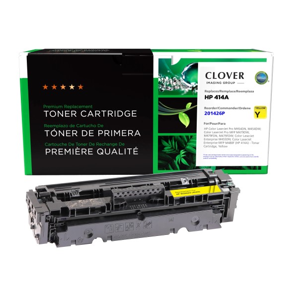 CIG Reman Yellow Toner Ctg for Clr LJ Pro M454DN, M454DW; Clr LJ Pro MFP M479DW, M479FDN, M479FDW; Color LJ Ent M455DN; Clr LJ Ent MFP M480F; Clr LJ Mngd E45028DN (Alt for HP W2022A, 414A) (2,100 Yld)