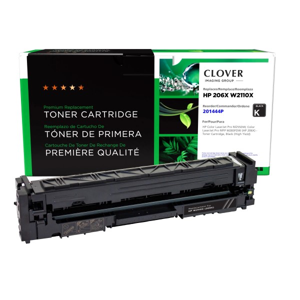 CIG Remanufactured Black High Yield Toner Cartridge for Color LaserJet Pro M255DW; Color LaserJet Pro MFP M283FDW (Alternative for HP W2110X, 206X) (3,150 Yield)