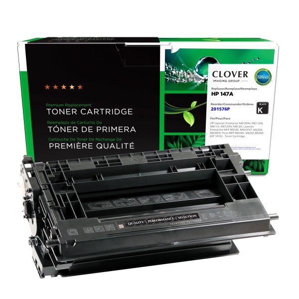 CIG Reman Black Toner Ctg for HP LJ Ent M610DN, M611DN, M611X, M612DN, M612X; LJ Ent MFP M634Z, M635FHT, M635H, M636FH; Flow MFP M634H, M635Z, M636Z (Alternative for HP W1470A, 147A) (10,500 Yield)