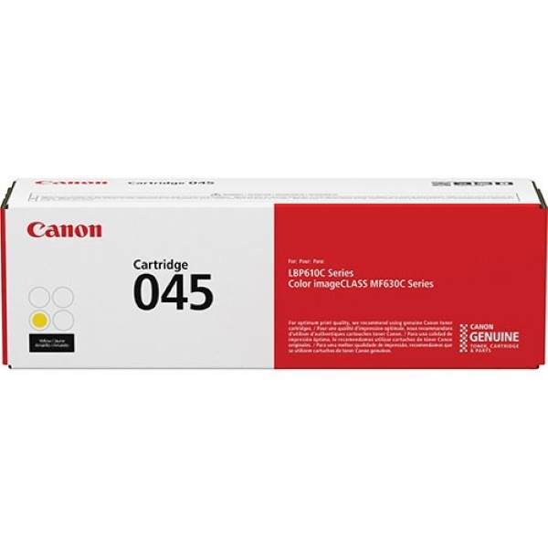 Canon (CRG-045) Color imageCLASS LBP612Cdw, MF632Cdw, MF634Cdw (Yellow) Toner Cartridge (1,300 Yield)