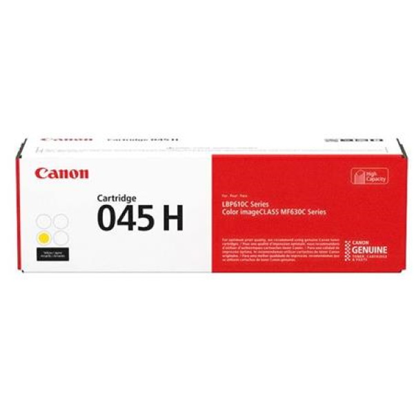 Canon (CRG-045H) Color imageCLASS LBP612Cdw, MF632Cdw, MF634Cdw High Capacity (Yellow) Toner Cartridge (2,200 Yield)