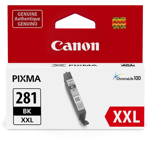 Canon (CLI-281) PIXMA TS8120, TS6120, TR7520, TR8520, TS9120 XXL Black Ink Tank (6,630 Yield)