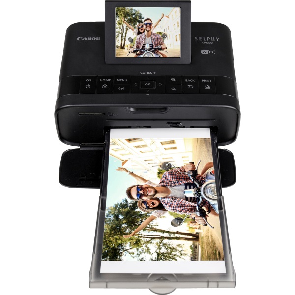 Canon SELPHY CP1300 Compact Photo Printer Black (47 spp) (18 Sheet 4 x 6) (USB) (Wireless) (Includes Battery) (Borderless) (Energy Star)