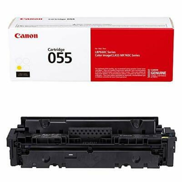 Canon (CRG-055 Y L) Color imageCLASS MF741cdw, LBP664cdw, MF743cdw, MF745cdw Yellow Toner Cartridge (2,100 Yield)
