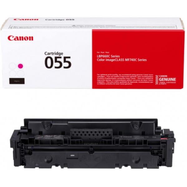 Canon (CRG-055 M L) Color imageCLASS MF741cdw, LBP664cdw, MF743cdw, MF745cdw Magenta Toner Cartridge (2,100 Yield)